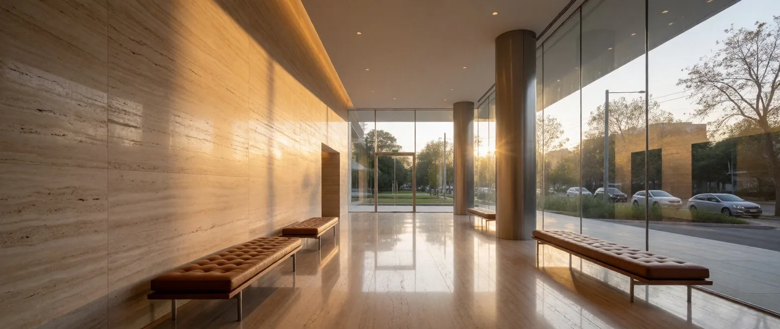 Lobby de clínica privada en Buenos Aires